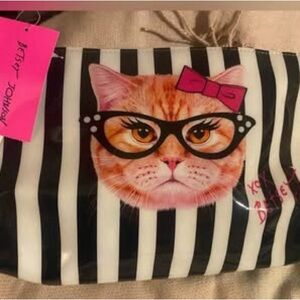 Betsy Johnson Cat Print Pouch
